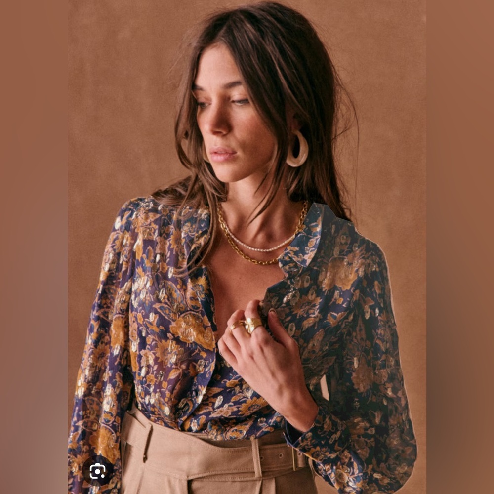 Sezane Tianna Shirt in Doha Ochere (Size 42)